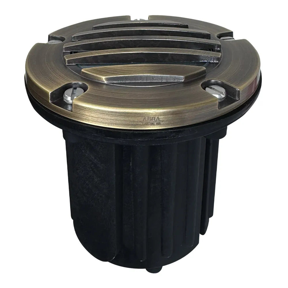UNB06 Cast Brass Low Voltage Round Grill LED In-Ground Well Light IP65 Waterproof - Tampa Home & Garden Store