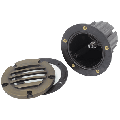 UNB06 Cast Brass Low Voltage Round Grill LED In-Ground Well Light IP65 Waterproof