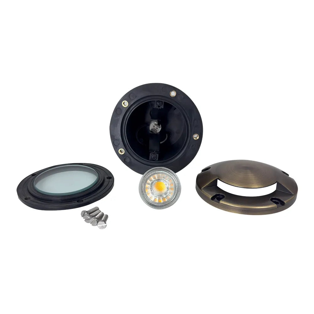 UNB09 Cast Brass Round Mono-Directional Low Voltage LED In-ground Light