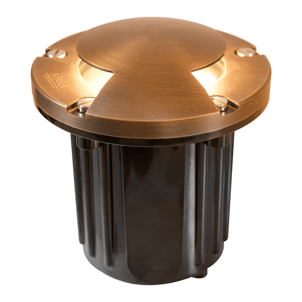 UNB10 Cast Brass Round Bi-Directional Low Voltage LED In-ground Well Light