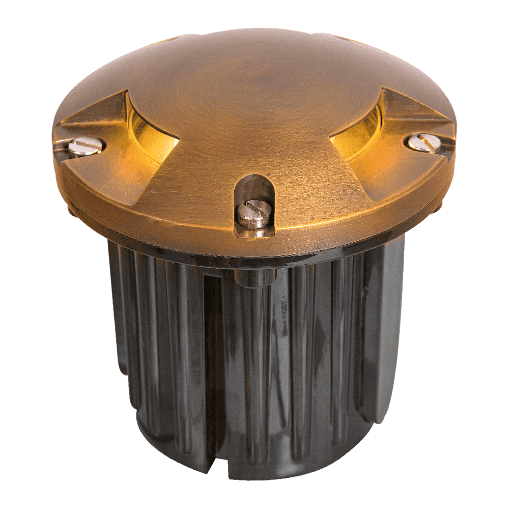 UNB11 Cast Brass Round Tri-Directional Low Voltage LED In-ground Light