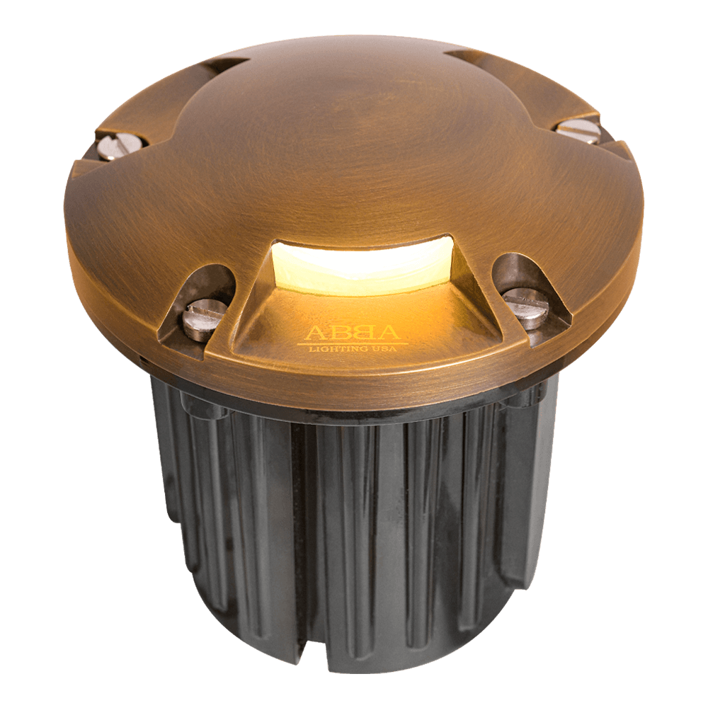 UNB11 Cast Brass Round Tri-Directional Low Voltage LED In-ground Light