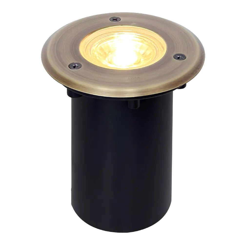 UNB12 Lampe de puits enterrée à LED ronde basse tension en laiton moulé IP65 étanche