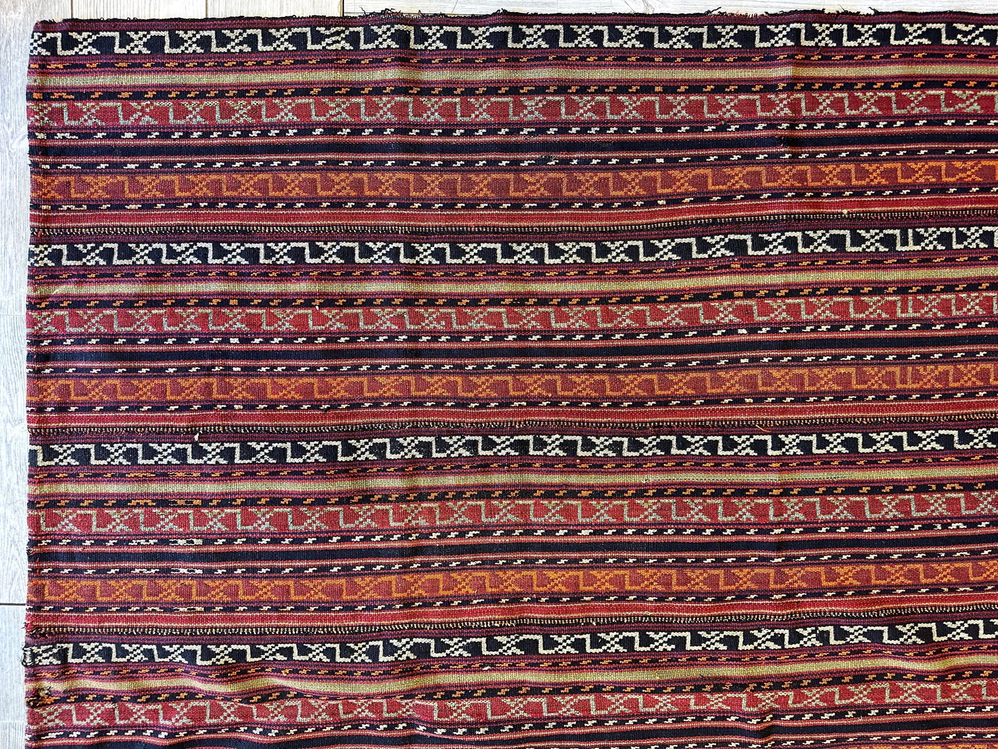 UNIQUE Antique Square Azerbijani Shahsavan Jajim Rug 6’4” x 6’8” - Tampa Home & Garden Store