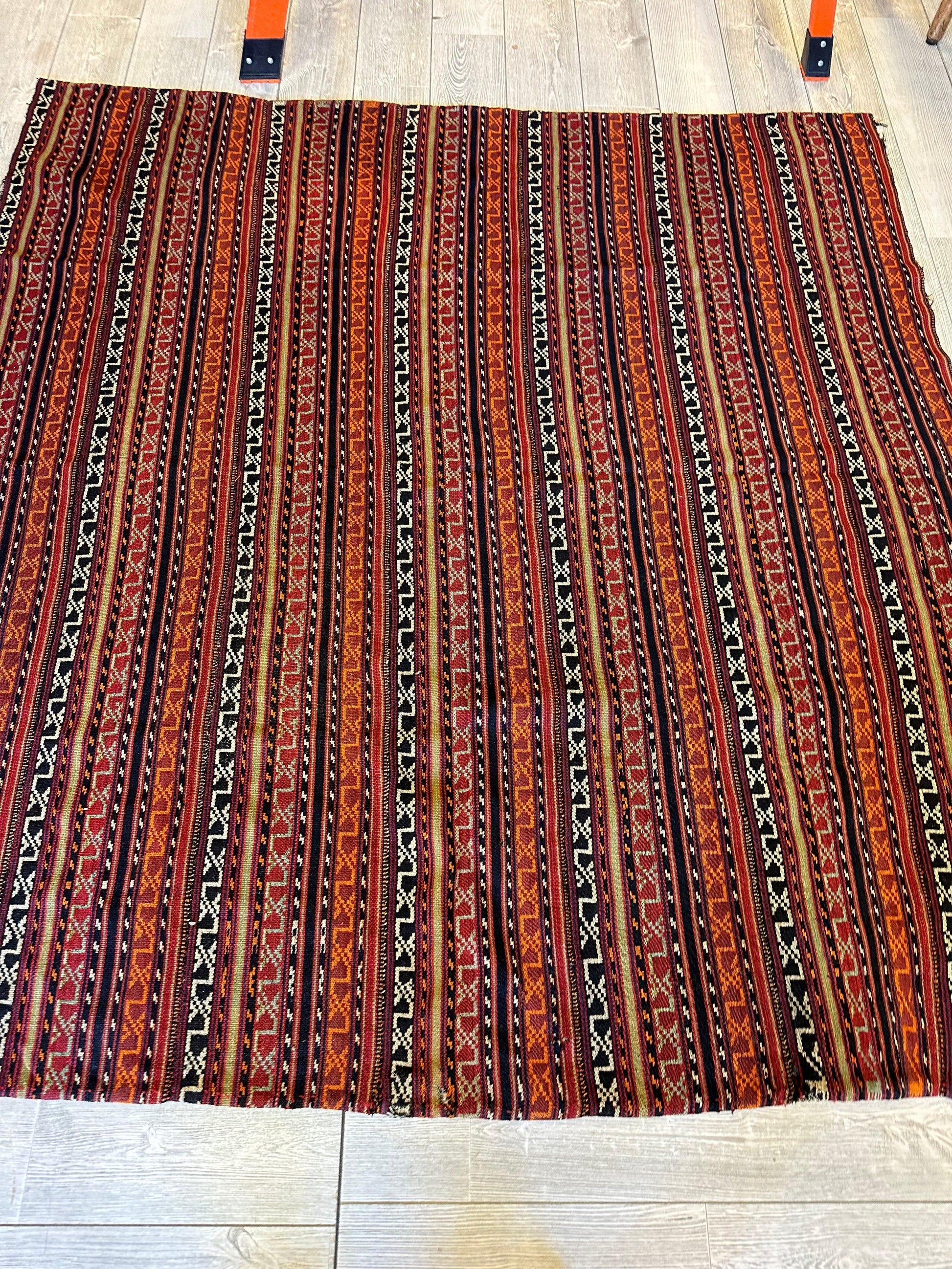 UNIQUE Antique Square Azerbijani Shahsavan Jajim Rug 6’4” x 6’8” - Tampa Home & Garden Store