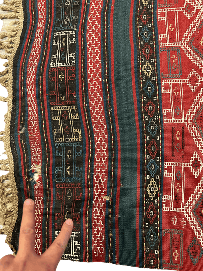 UNIQUE (collectors special) Antique Caucasian Verneh Rug 5’4” x 8’ - Tampa Home & Garden Store