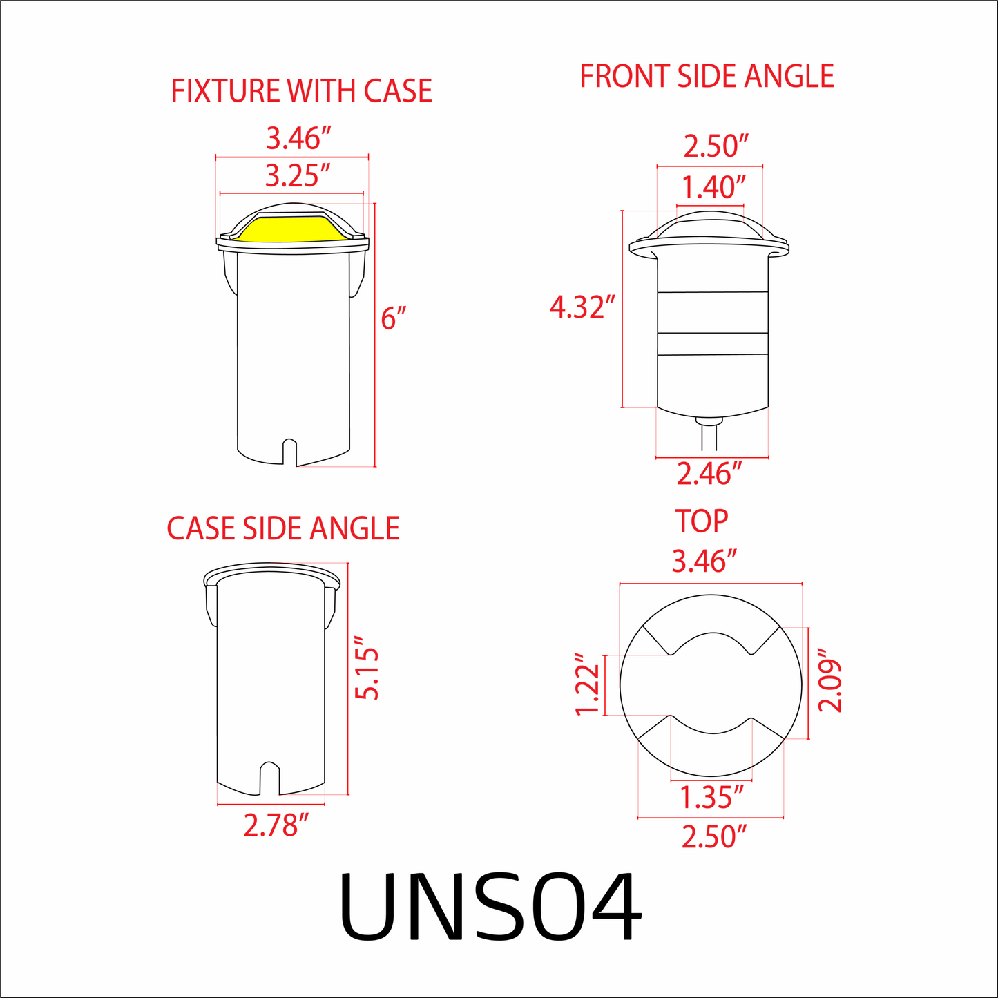 UNS04 Stainless Steel Bi Directional Two Slit In-Ground Low Voltage LED In Ground Landscape Lighting