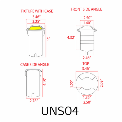 UNS04 Stainless Steel Bi Directional Two Slit In-Ground Low Voltage LED In Ground Landscape Lighting