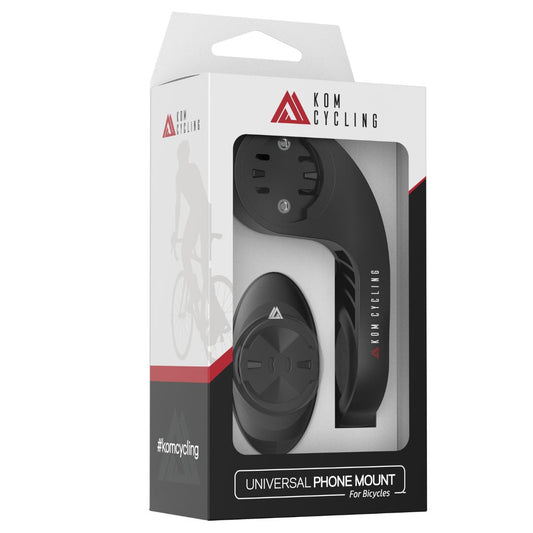 Phone Mount Bundle by KOM Cycling universal phone mount for bicycles in black packaging on Tampa Home & Garden Store