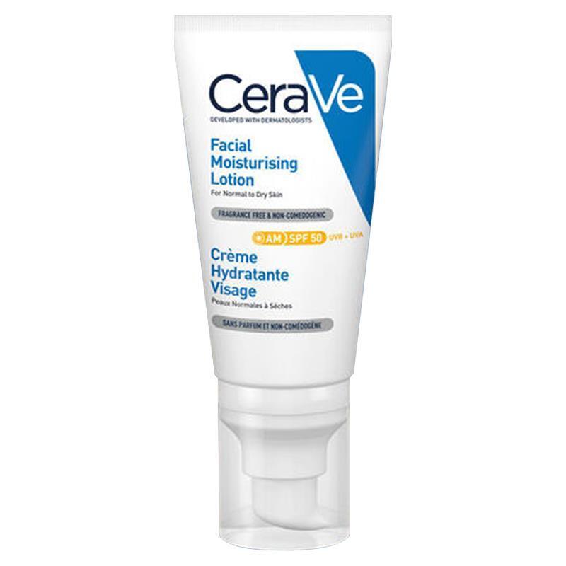 Cerave SPF 50 facial moisturising lotion for normal to dry skin on Tampa Home & Garden Store