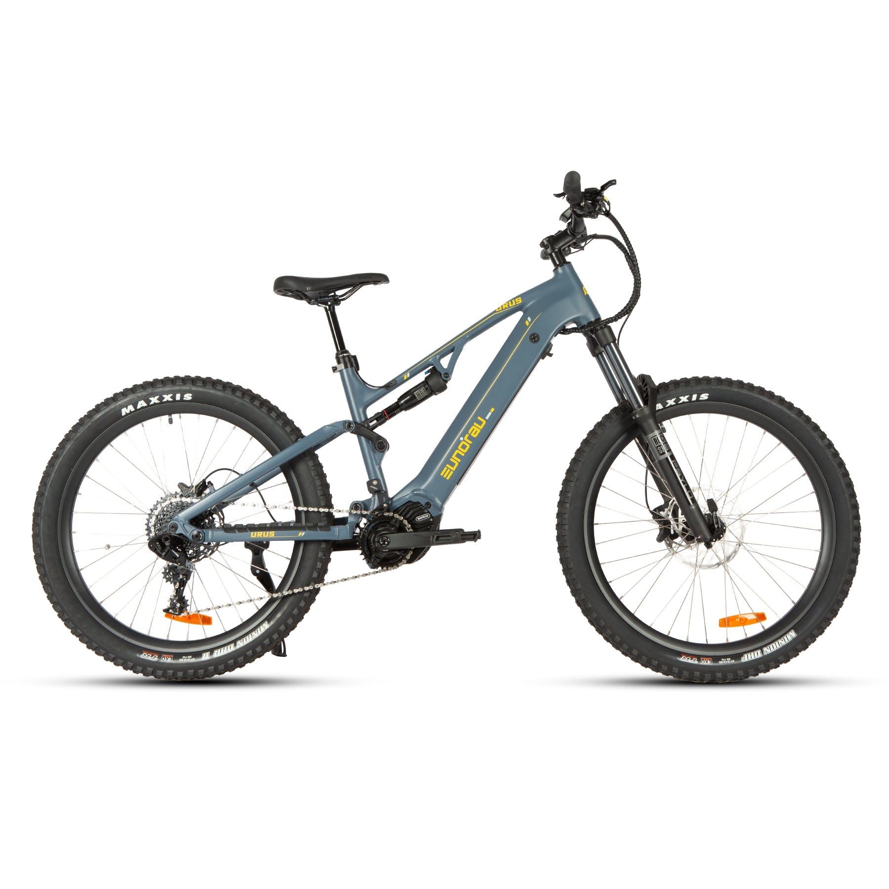 URUS 2.0 electric bike with blue-gray frame, full-suspension, by EUNORAU E-BIKE US on Tampa Home & Garden Store