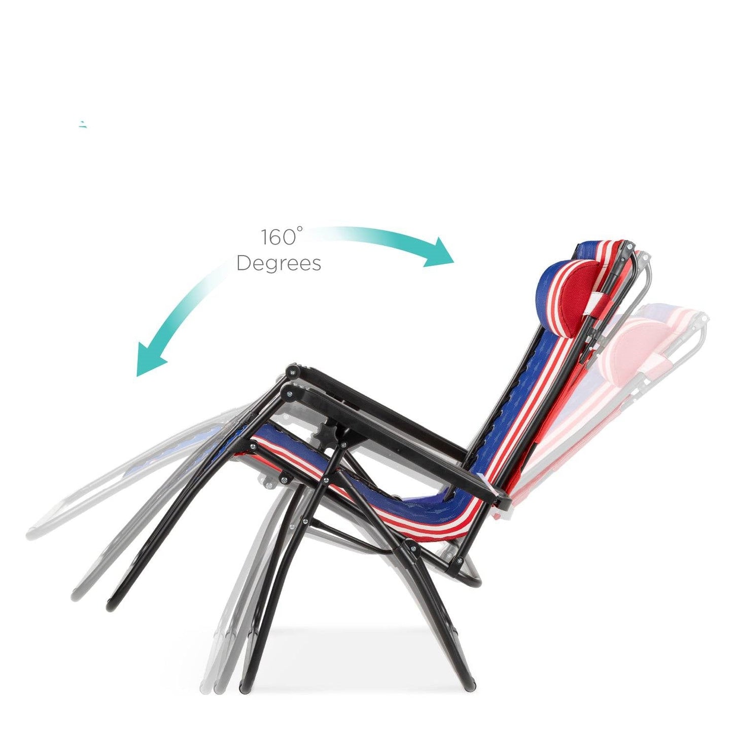 USA American Flag Zero Gravity Reclining Patio Lounge Chair with Canopy - Tampa Home & Garden Store