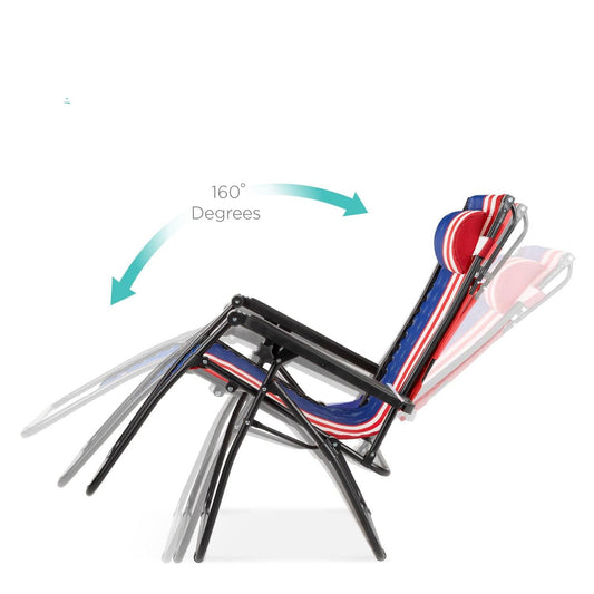USA American Flag Zero Gravity Reclining Patio Lounge Chair with Canopy - Tampa Home & Garden Store