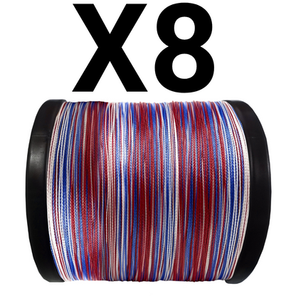 Ligne de pêche tressée Reaction Tackle X8 - Camouflage USA 8 brins - NEUVE