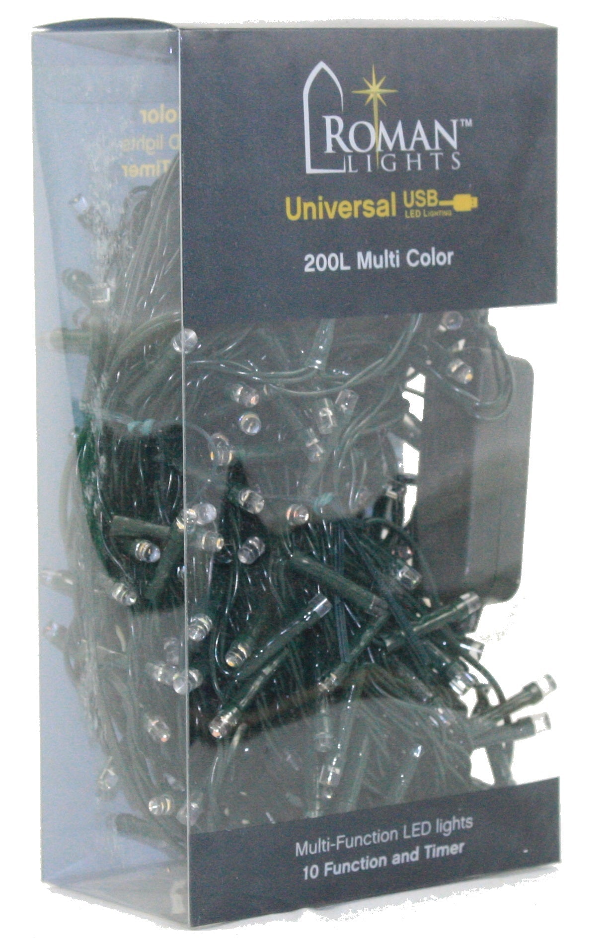 USB powered 200 LED (52 foot) Green Wire Multifunction Lights with Timer - Multicolor - Tampa Home & Garden Store