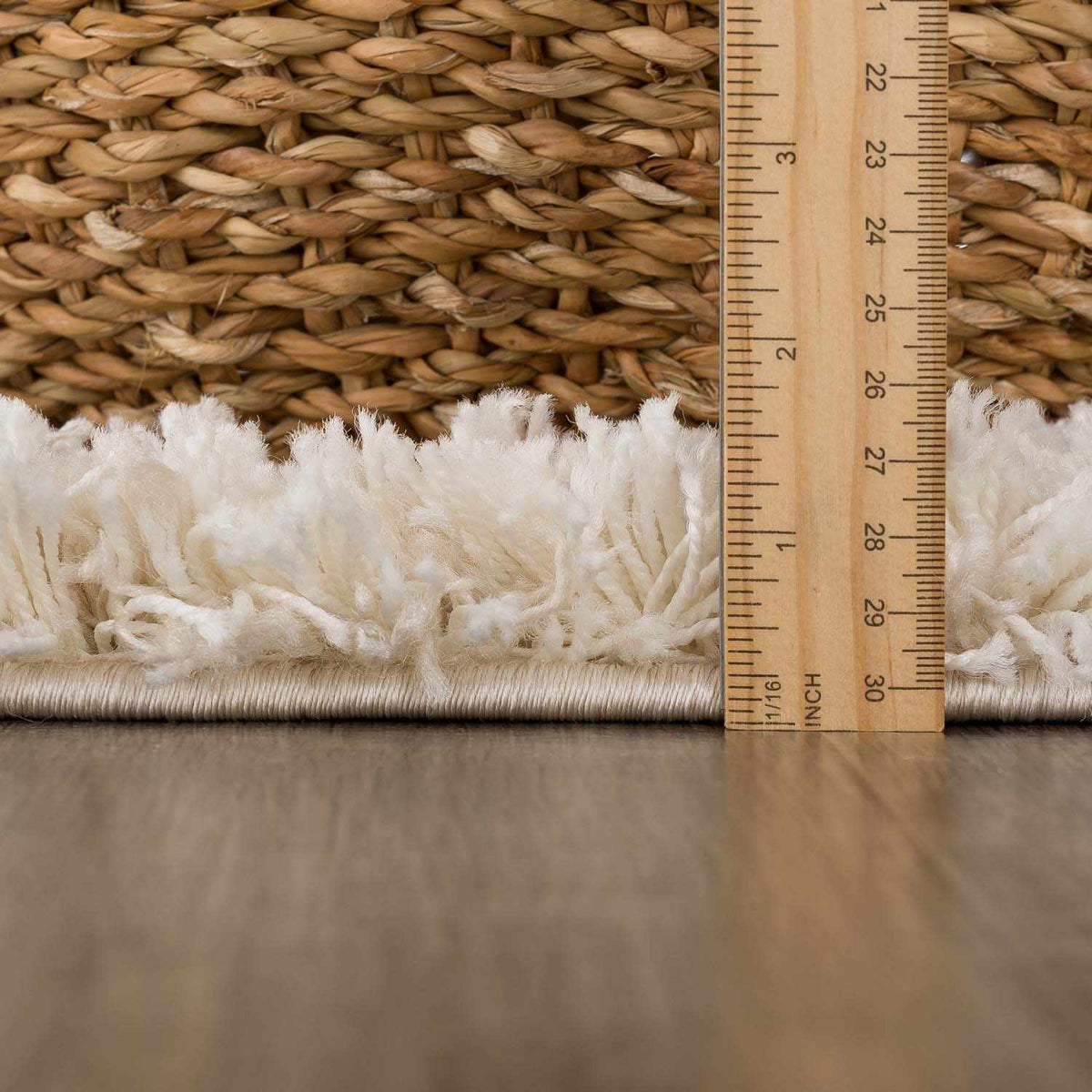 Igor Shag Area Rug Boutique Rugs natural brown braided fibers with white fringe on Tampa Home & Garden Store