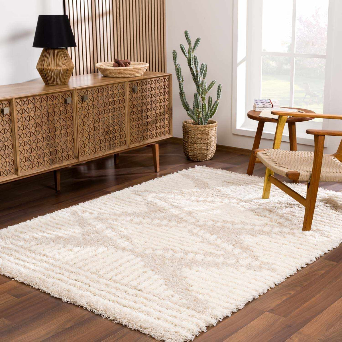 Igor Shag Area Rug ivory cream fluffy shag by Boutique Rugs on Tampa Home & Garden Store