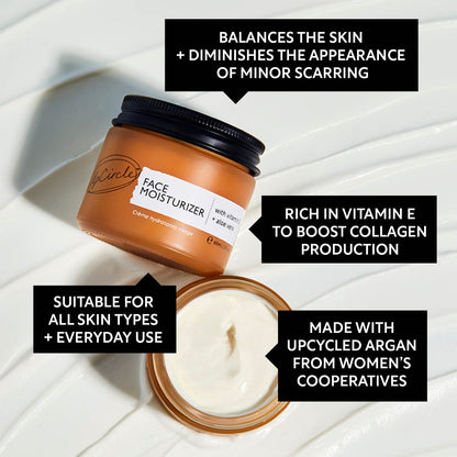 UpCircle Face Moisturizer Jumbo with Vitamin E orange jar with black lid and cream on Tampa Home & Garden Store