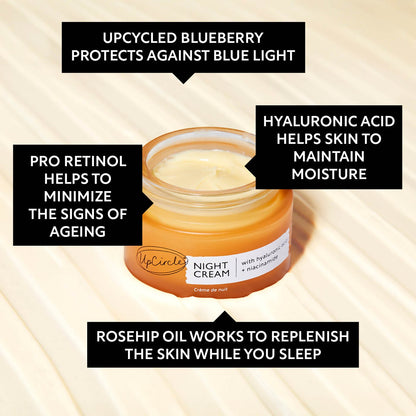 UpCircle Night Cream orange glass jar with hyaluronic acid + niacinamide, lotion & moisturizer on Tampa Home & Garden Store