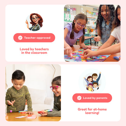 Kindergarten Classroom Bundle by The Fidget Games, kids explore learning tiles together on Tampa Home & Garden Store