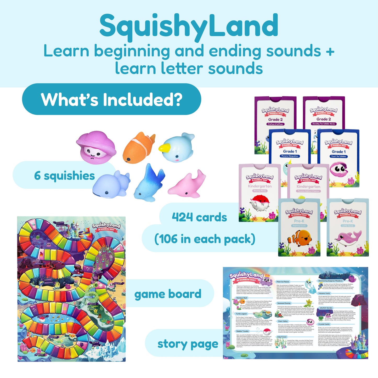 Pre-K Classroom Bundle by The Fidget Games with 6 squishy animals and SquishyLand cards on Tampa Home & Garden Store