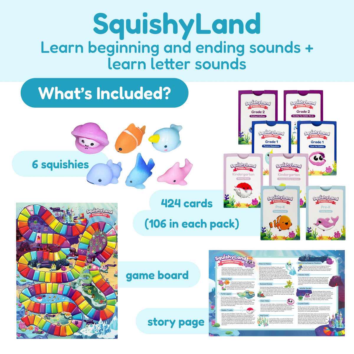 Pre-K Classroom Bundle by The Fidget Games with 6 squishy animals and SquishyLand cards on Tampa Home & Garden Store