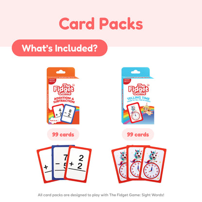 Small School Bundle K-5: Fidget Games card packs - Addition & Subtraction, Telling Time 99 cards on Tampa Home & Garden Store