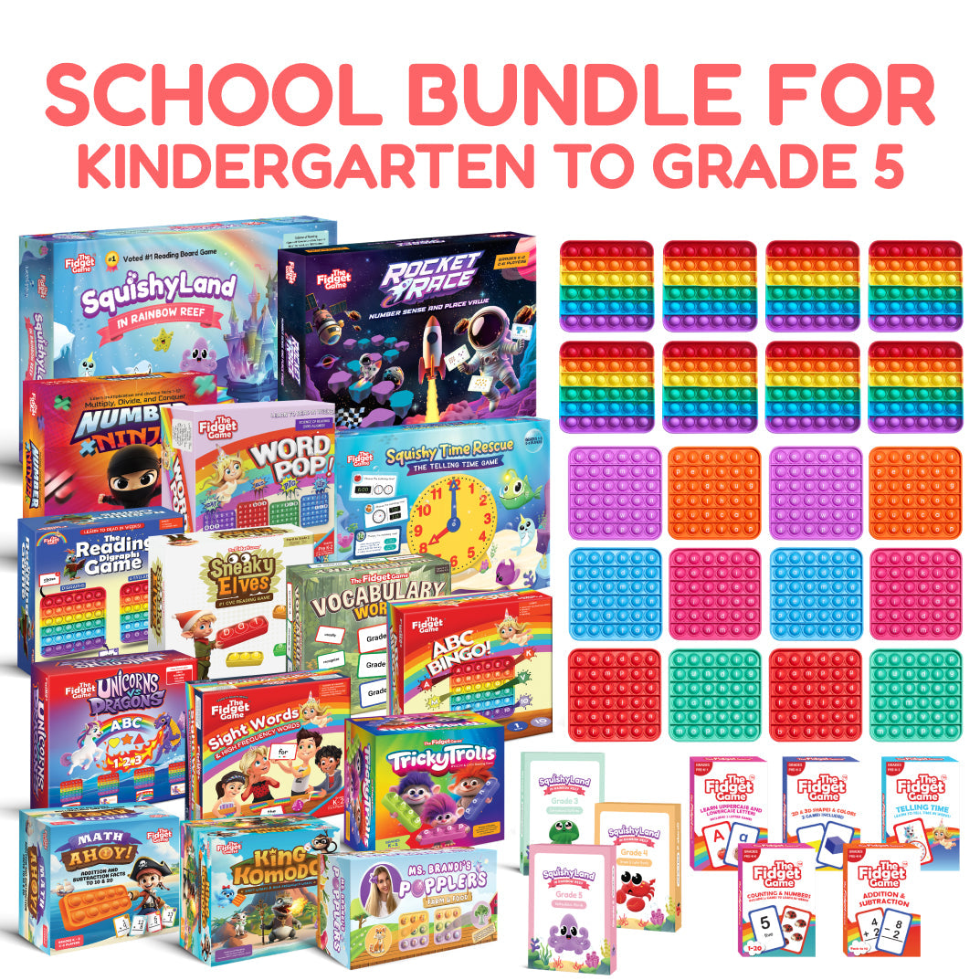 Small School Bundle for K-5 toys set by The Fidget Games with pop-it fidget packs on Tampa Home & Garden Store
