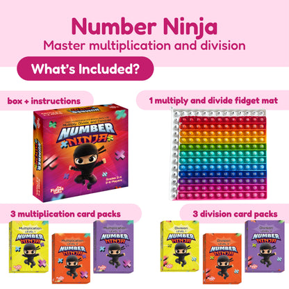 Educational toy bundle The Fidget Games Number Ninja set with math cards and colorful abacus on Tampa Home & Garden Store
