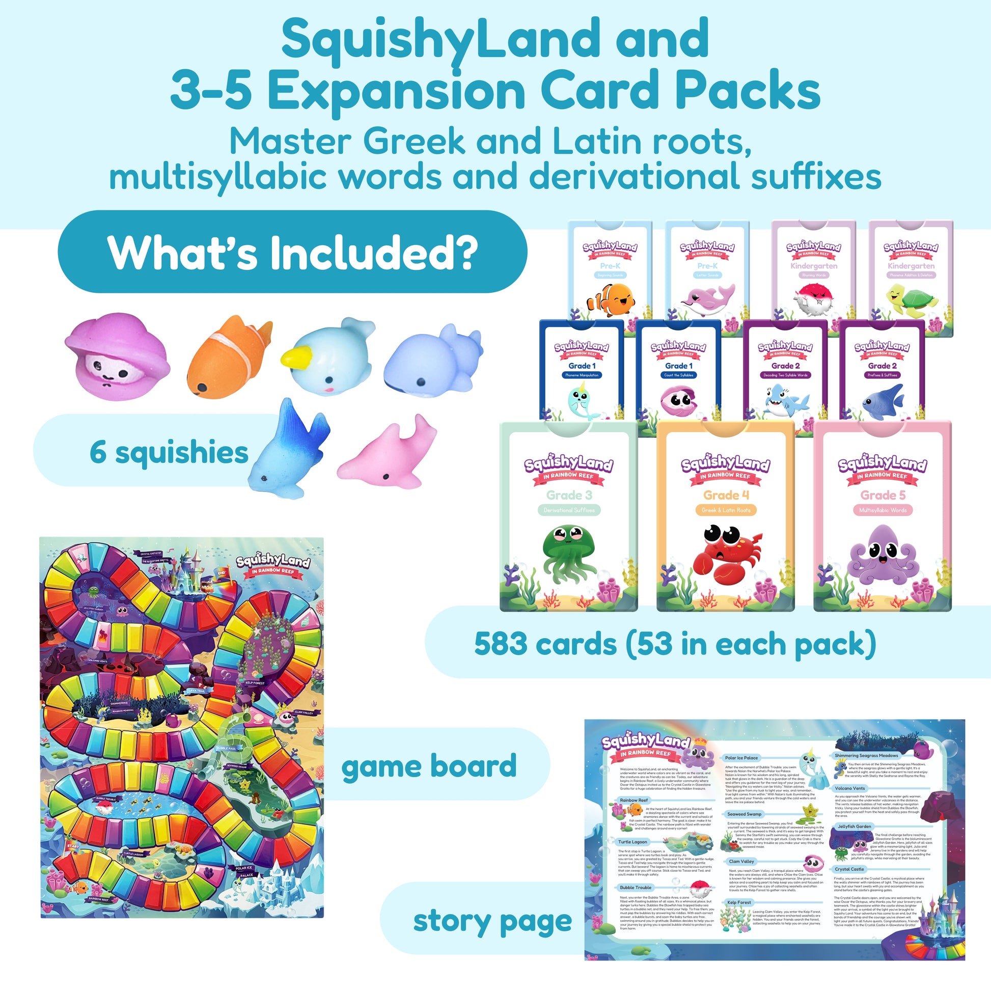 Small School Bundle for K-5 educational toys by The Fidget Games with SquishyLand cards on Tampa Home & Garden Store