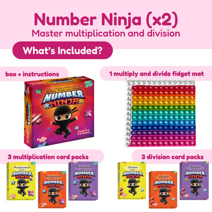 The Fidget Games School Bundle for K-5 toys with Number Ninja x2 and rainbow abacus on Tampa Home & Garden Store