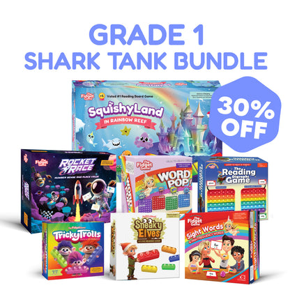Grade 1 Shark Tank Bundle educational toys set by The Fidget Games, colorful boxed learning games on Tampa Home & Garden Store