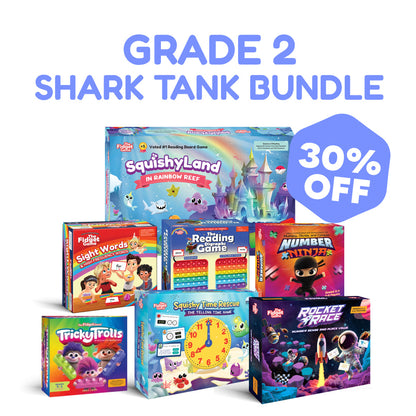 Grade 2 Shark Tank Bundle educational toys; boxed games include SquishyLand and Reading Game on Tampa Home & Garden Store