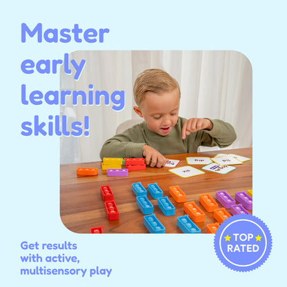 Grade 1 Shark Tank Bundle educational toy by The Fidget Games with colorful blocks and cards on Tampa Home & Garden Store