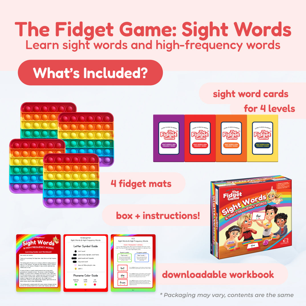 Grade 2 Shark Tank Bundle Fidget Games with 4 rainbow mats and sight word cards on Tampa Home & Garden Store