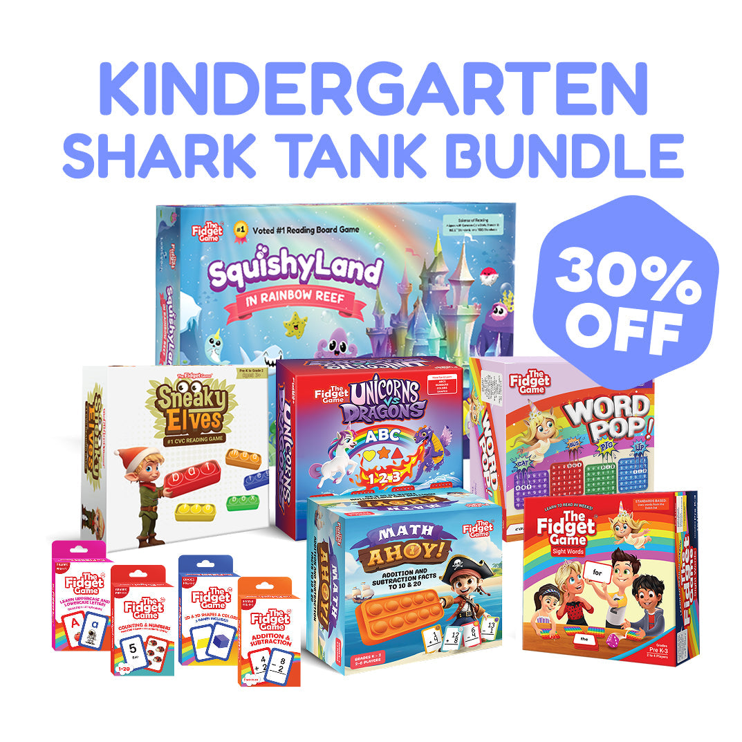 Kindergarten Shark Tank Bundle educational toys set by The Fidget Games colorful boxes on Tampa Home & Garden Store