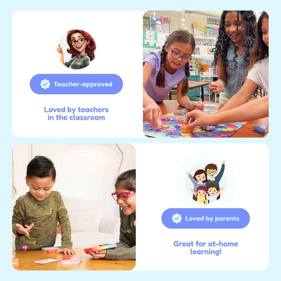 Kindergarten Shark Tank Bundle by The Fidget Games, colorful educational board game pieces on Tampa Home & Garden Store