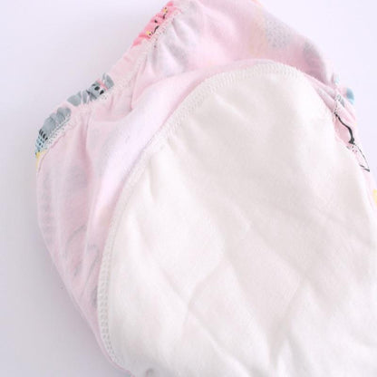 Stevvex 6-layer baby cotton cloth diaper, pink outer with white core, reusable nappies on Tampa Home & Garden Store