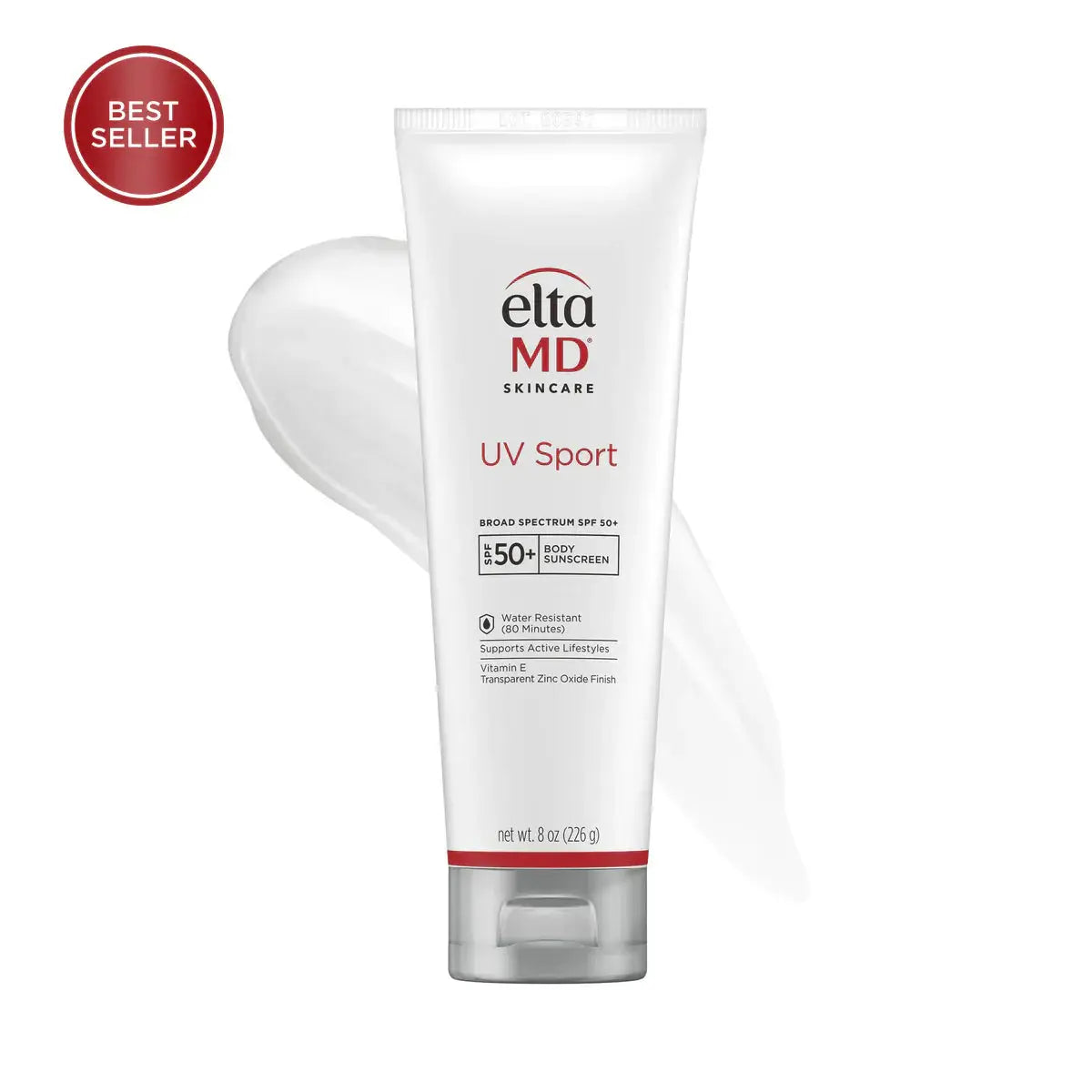 EltaMD UV Sport sunscreen tube, white bottle with red branding, SPF 50+ on Tampa Home & Garden Store