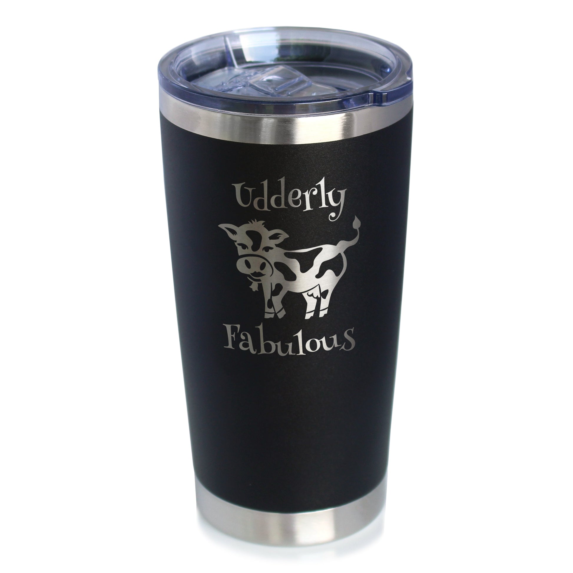 Udderly Fabulous - Insulated Coffee Tumbler Cup with Sliding Lid - Stainless Steel Travel Mug - Funny Cow Gifts and Decor - Tampa soil911.com