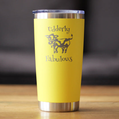 Udderly Fabulous - Insulated Coffee Tumbler Cup with Sliding Lid - Stainless Steel Travel Mug - Funny Cow Gifts and Decor - Tampa soil911.com