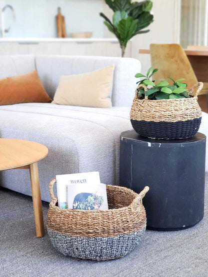 Ula Floor Basket - Black - Tampa Home & Garden Store