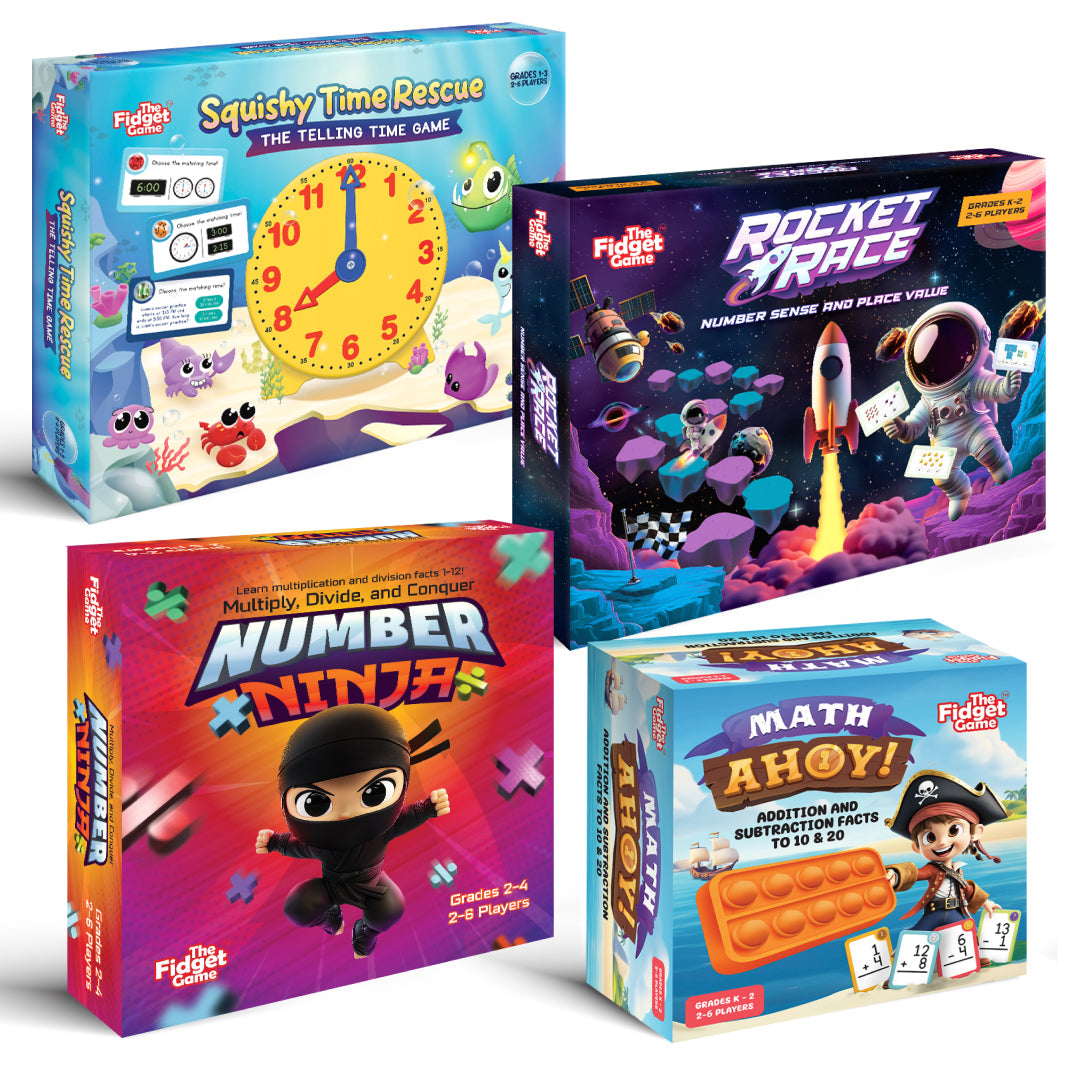 Ultimate Math Bundle: 4-pack board games by The Fidget Games including Number Ninja, Math Ahoy! on Tampa Home & Garden Store