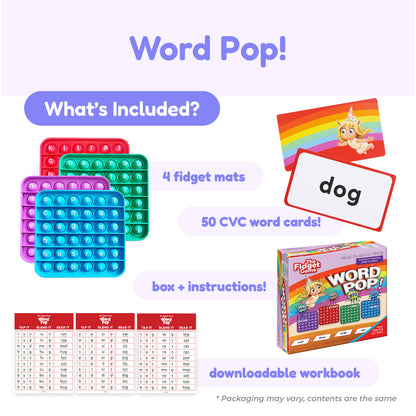 Ultimate Reading Bundle by The Fidget Games featuring 4 colorful mats and 50 CVC word cards on Tampa Home & Garden Store