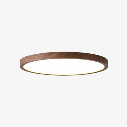 Ultra-Thin Flush Mount Ceiling Light with Wood Frame – LED Indoor Lighting for Modern Interiors