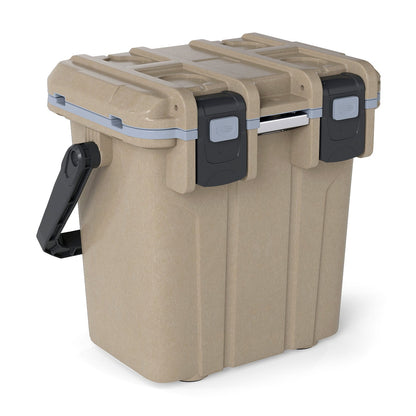 GemGear Ultra-Light 21 Qt Cooler beige injection-molded hard ice chest with dual gray latches on Tampa Home & Garden Store