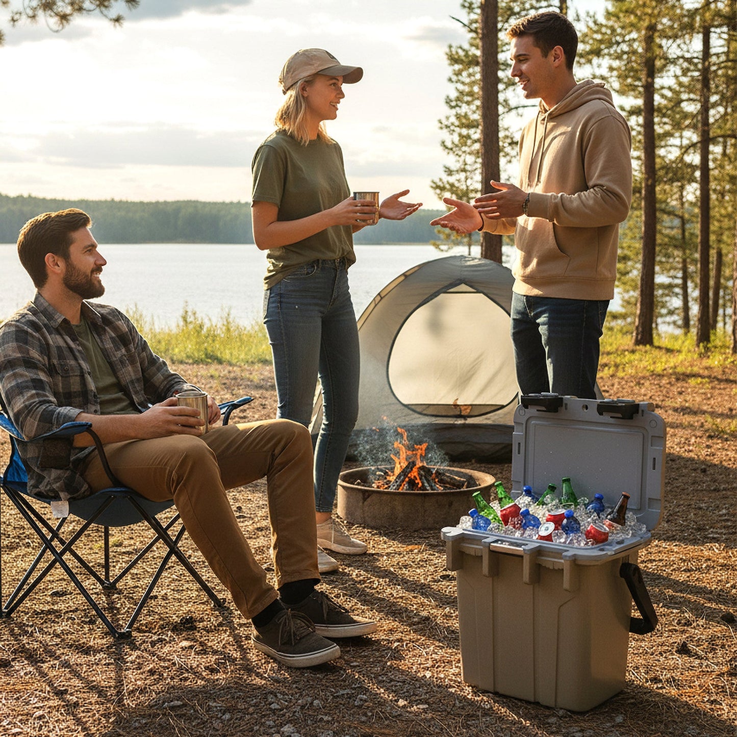 Ultra-Light Cooler 21 QT hard ice chest gray plastic camping cooler on Tampa Home & Garden Store