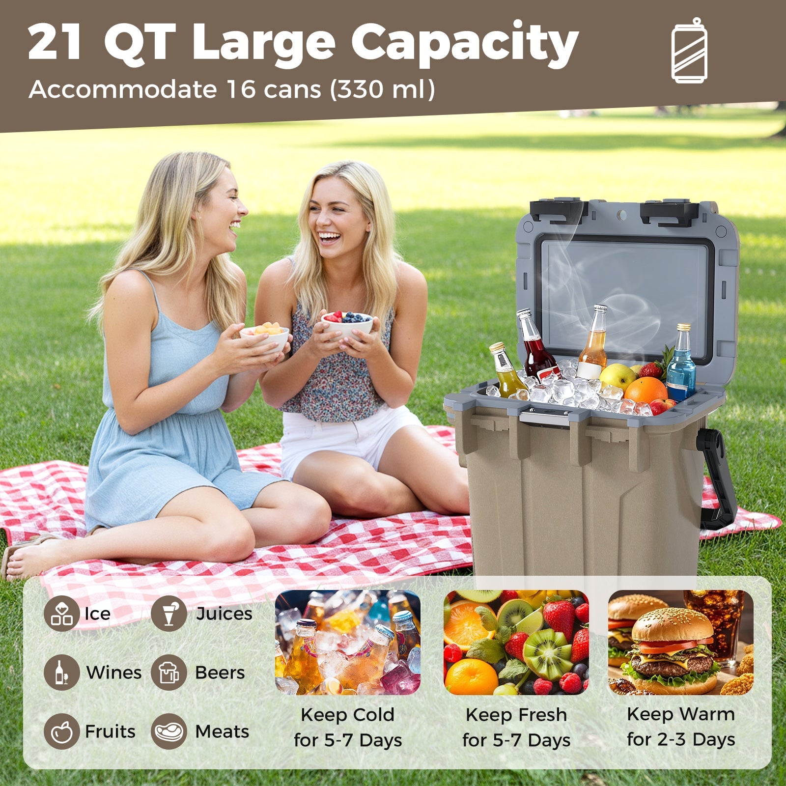 GemGear Ultra-Light Injection Molded Cooler 21 QT hard ice chest with drinks on Tampa Home & Garden Store