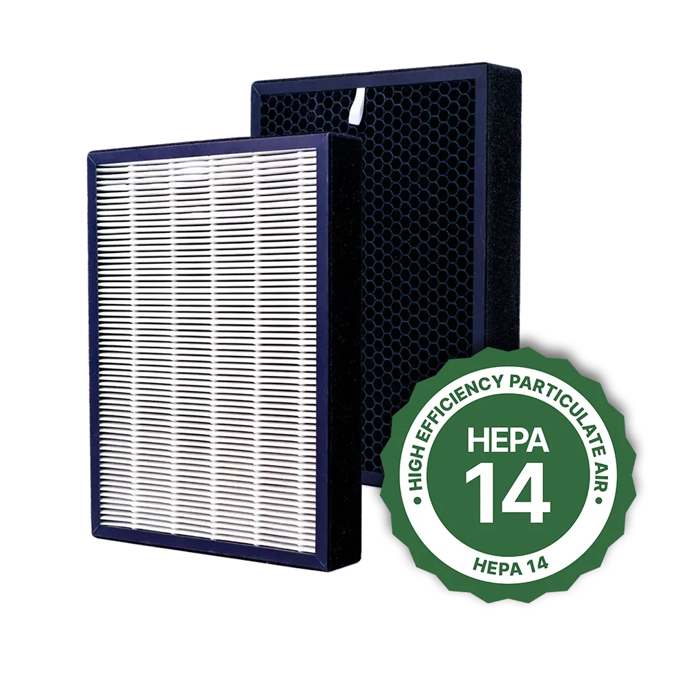 Air Sentry Replacement Filters two for Emerge Survival air purifiers, blue framed HEPA 14 media on Tampa Home & Garden Store