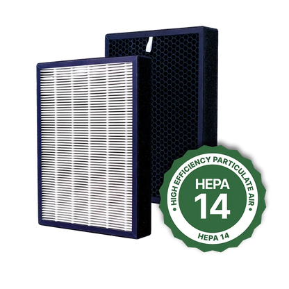 Air Sentry Replacement Filters two for Emerge Survival air purifiers, blue framed HEPA 14 media on Tampa Home & Garden Store